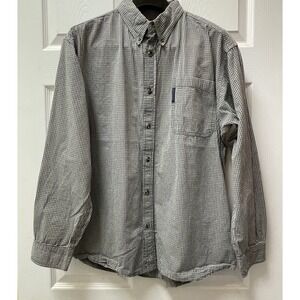 Columbia Sportswear Men's Large Long Sleeve Button Up Khaki/Brown‎ Checked Shirt